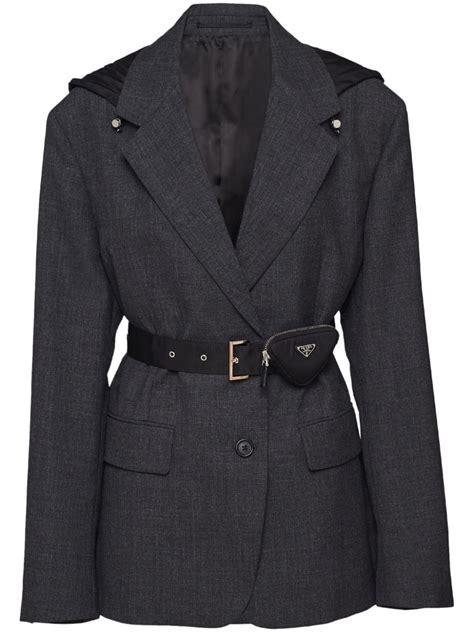 womens prada coats|Prada single breasted shell blazer.